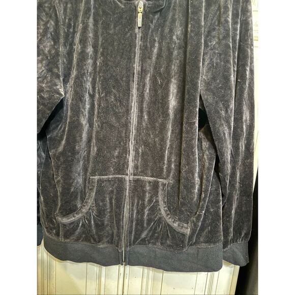 SJB Active Women's Velvet Velour Full Zip Hoodie Sweatshirt Black XL - Picture 5 of 9